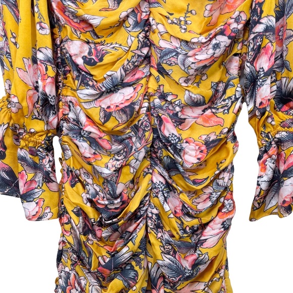 Anthropologie Ranna Gill Ruched Floral Mini Dress - Picture 14 of 16